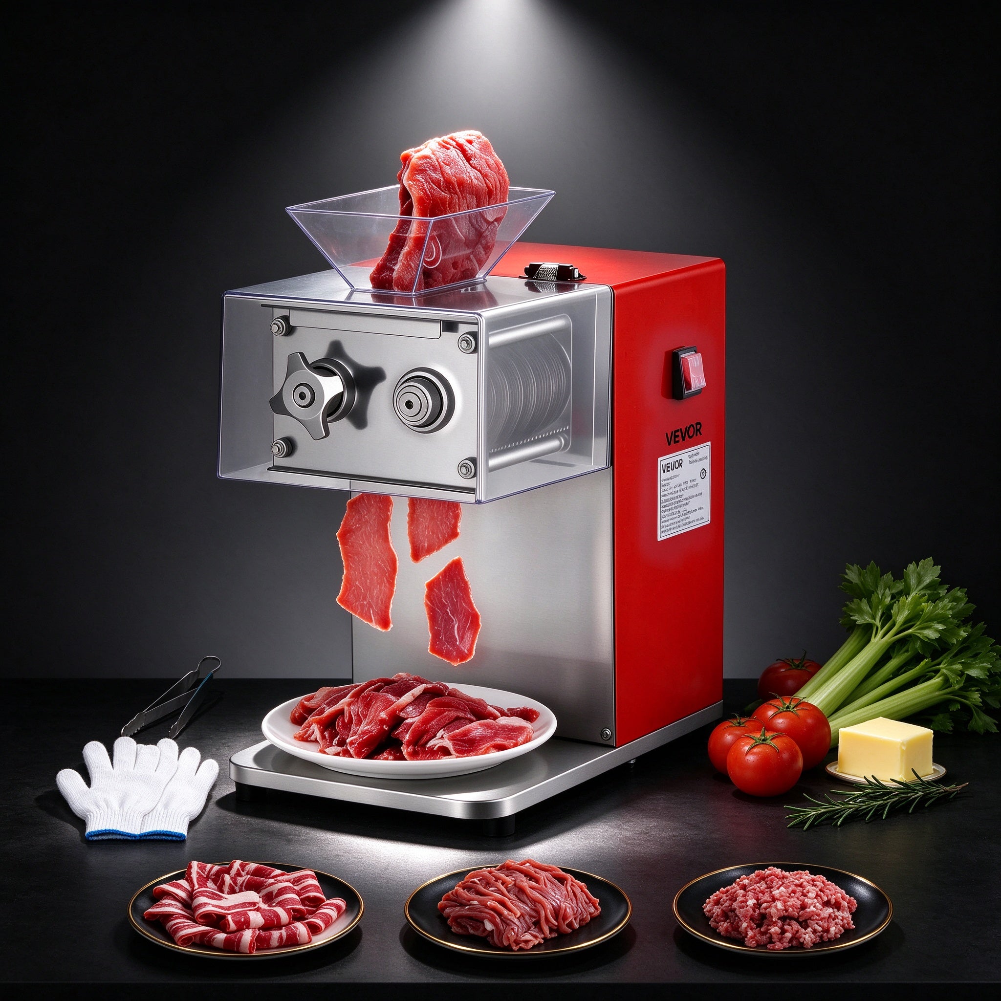 Commercial Grade 850W Electric Meat Cutter Machine, 551 lb/h Heavy-Dut ...