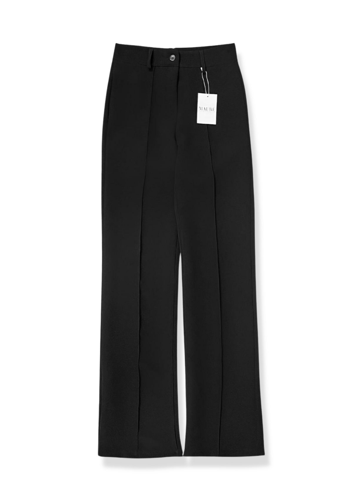 Straight leg pants met pressfold black (regular)