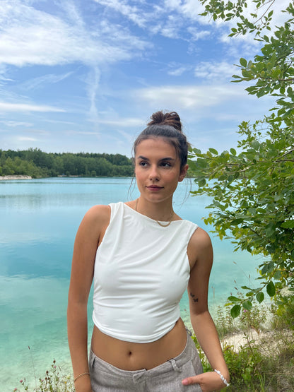 Cami top with open back - White