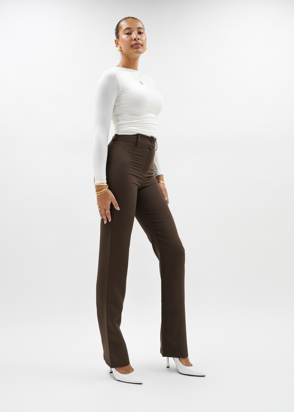 Straight leg pants classic chocolate brown (tall)