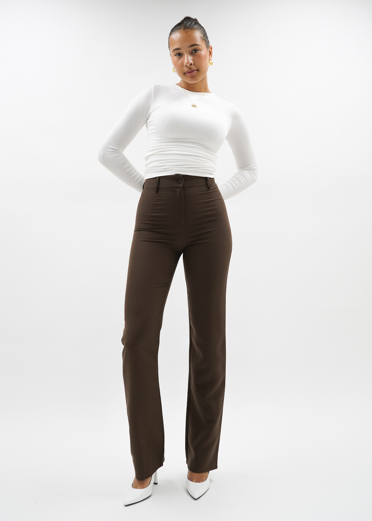Straight leg pants classic chocolate brown (tall)