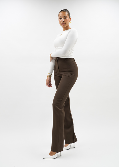 Straight leg pants classic chocolate brown (tall)