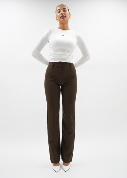 Straight leg pants classic chocolate brown (tall)