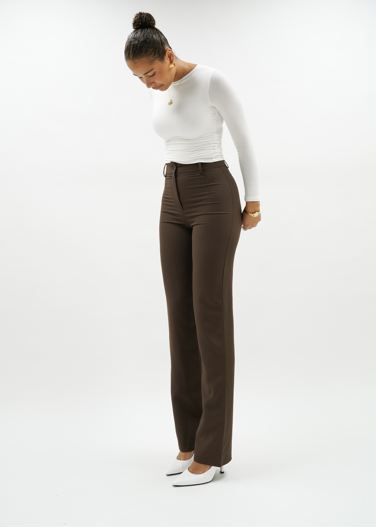 Straight leg pants classic chocolate brown (tall)