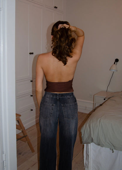 Dora halterneck top - Brown