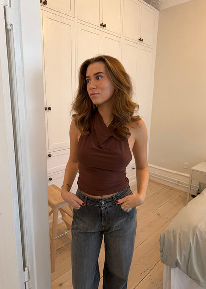 Dora halterneck top - Brown