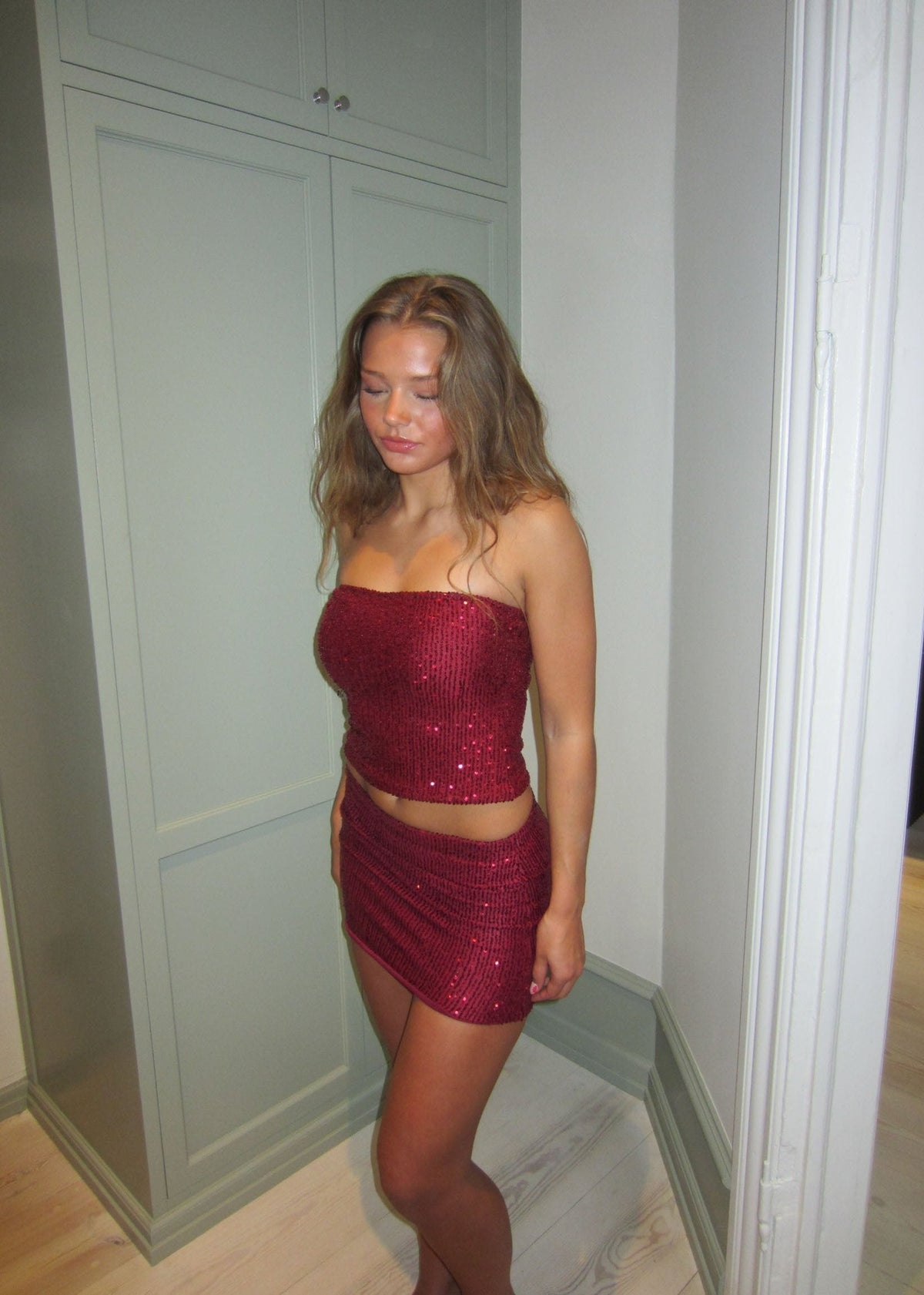 Jolie sequin tube top - Burgundy