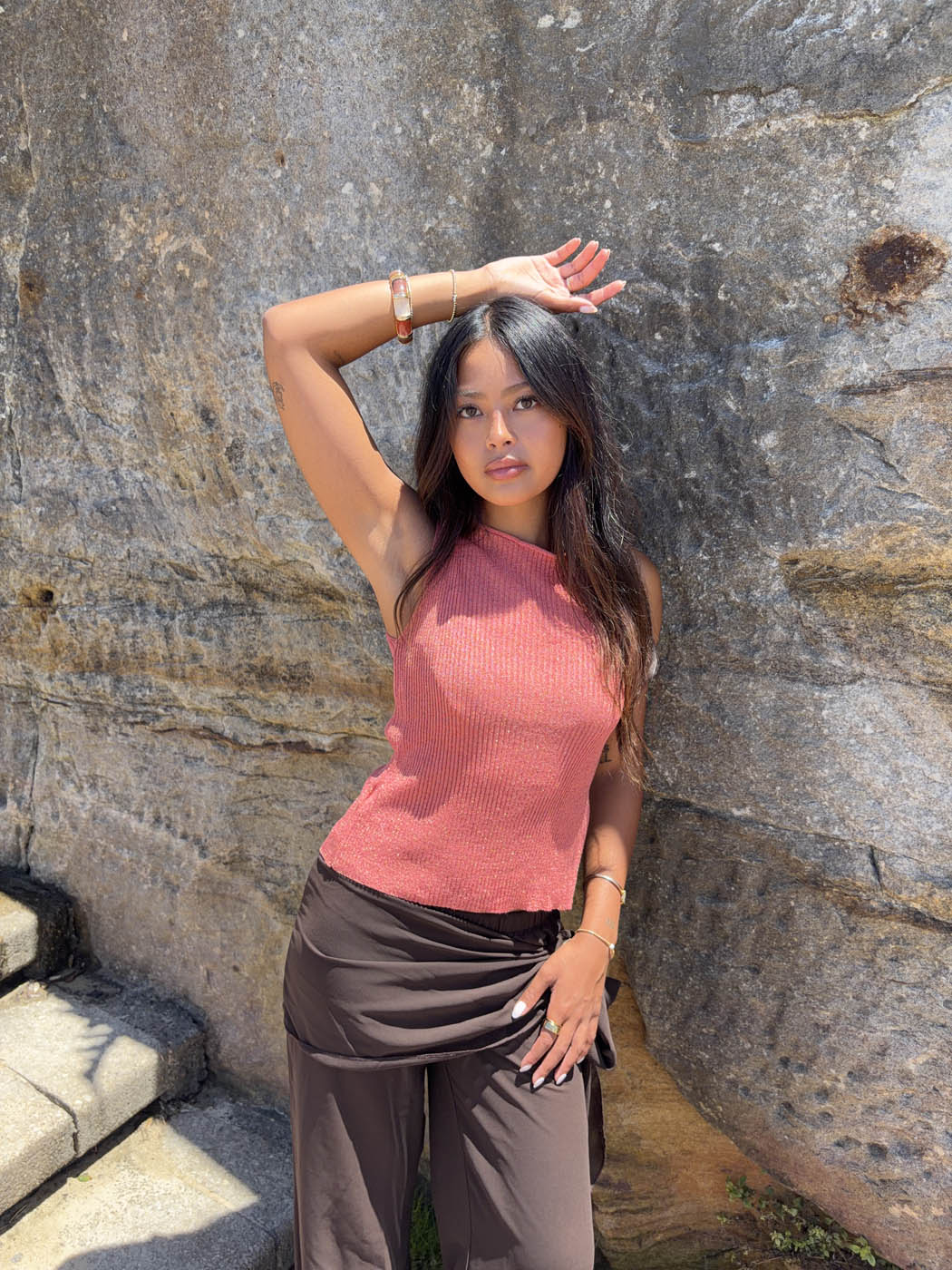 Montania shimmer top - Rose