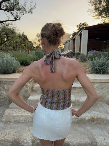 Liah halterneck top with glitter - Multicolored
