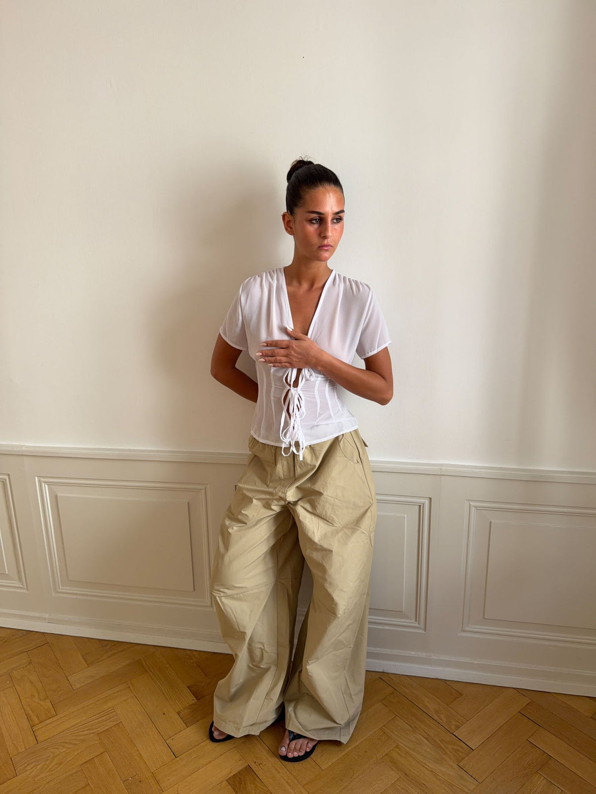 Silivia mesh top - White