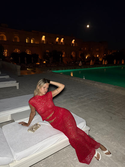 Marisole top in lace - Red