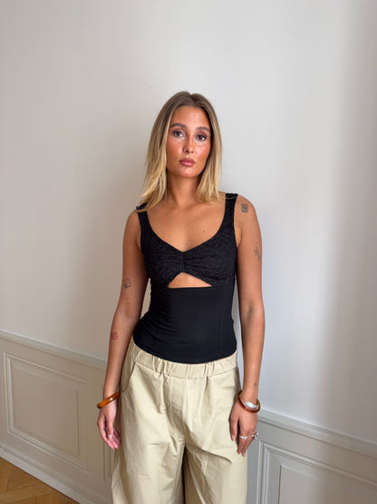 Lana top with lace - Black