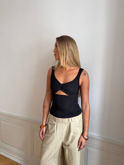 Lana top with lace - Black