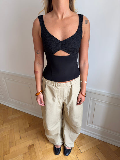 Lana top with lace - Black