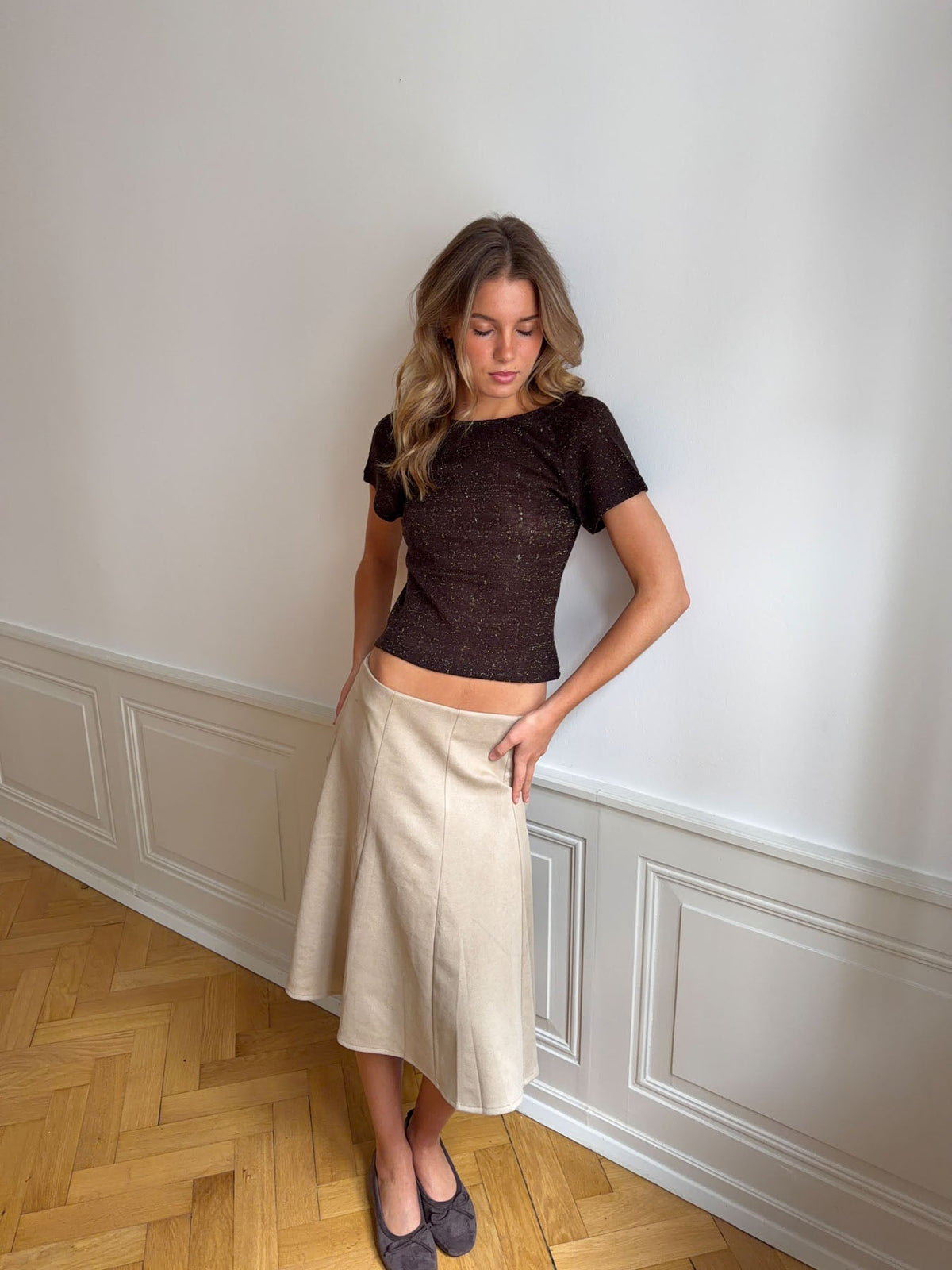 Kristin top with open back – Brown